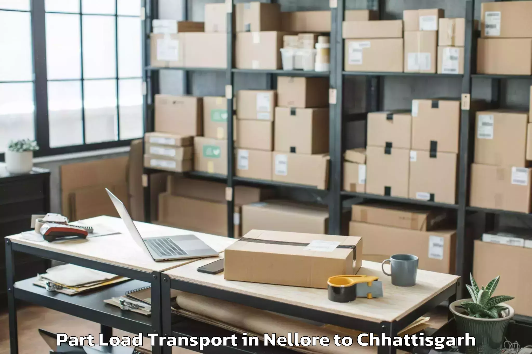 Book Nellore to Sarangarh Part Load Transport Online